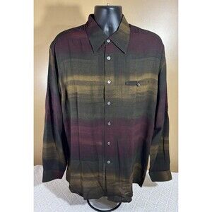 Vintage Messori Made In Italy Button Up Multicolor Color wave AOP Mens Size L